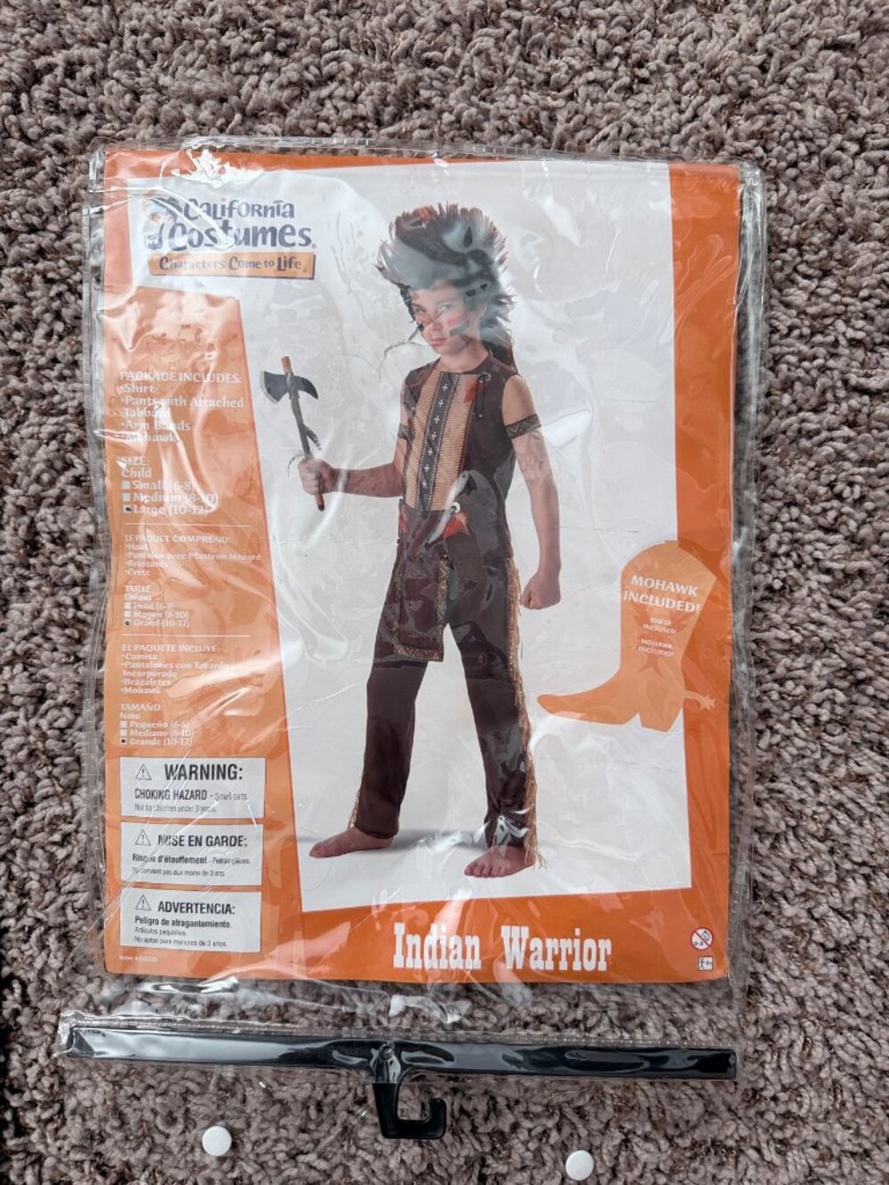 Kids Indian Warrior Costume California Costumes Size L 10-12